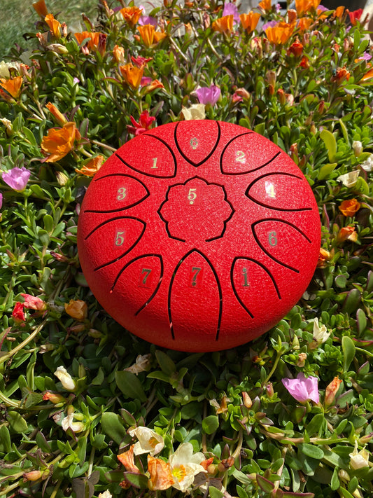 6-Inch 11-Tone Rain Drum Red