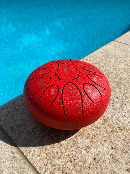 6-Inch 11-Tone Rain Drum Red